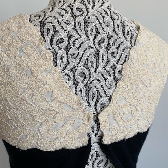 Black business sheath dress with embroidered bodice detailing - Picture 3 of 5